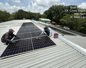 Lắp 20kw bám tải cho trại heo tại Chơn Thành, Bình Phước