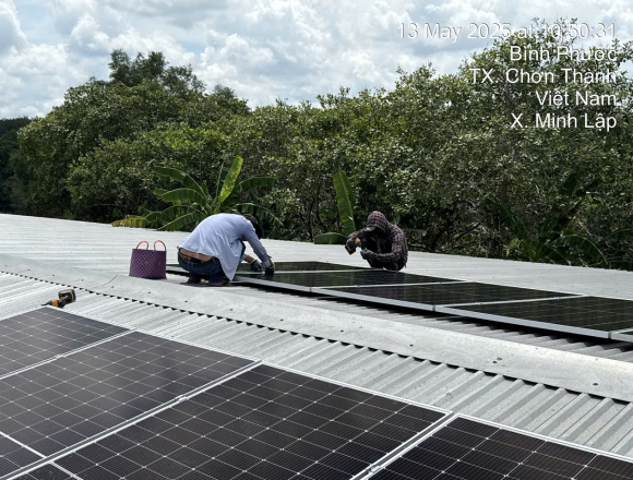 Lắp 20kw bám tải cho trại heo tại Chơn Thành, Bình Phước